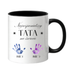 Kubek z dowolnymi imionami dzieci "Najwspanialszy tata na świecie"