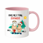 Kubek z dowolnymi imionami "Chce się z tobą zestarzeć"
