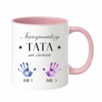 Kubek z dowolnymi imionami dzieci "Najwspanialszy tata na świecie"