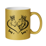 Kubek z dowolnymi imionami "Król i królowa"