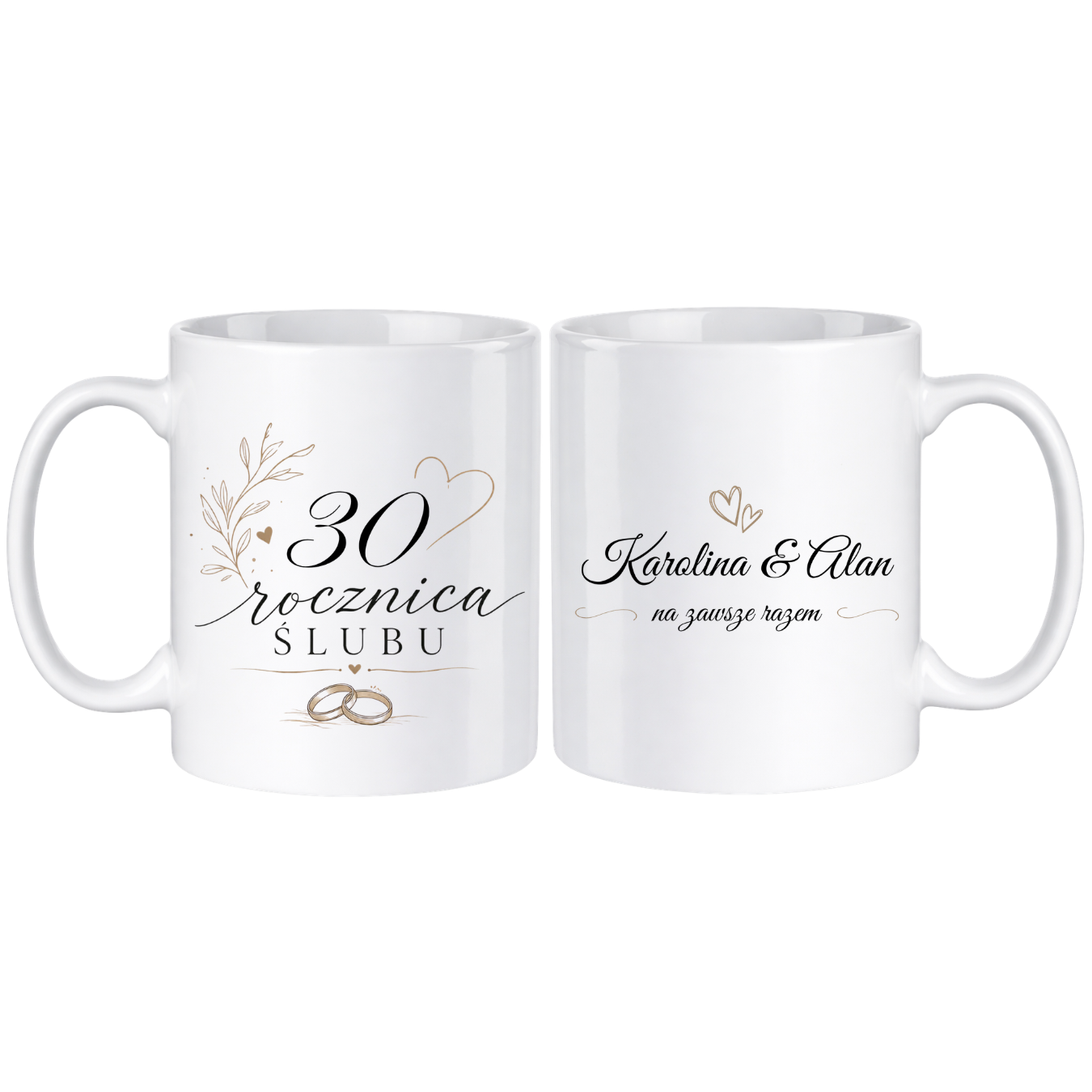 Zestaw kubków z imieniem "Rocznica ślubu"