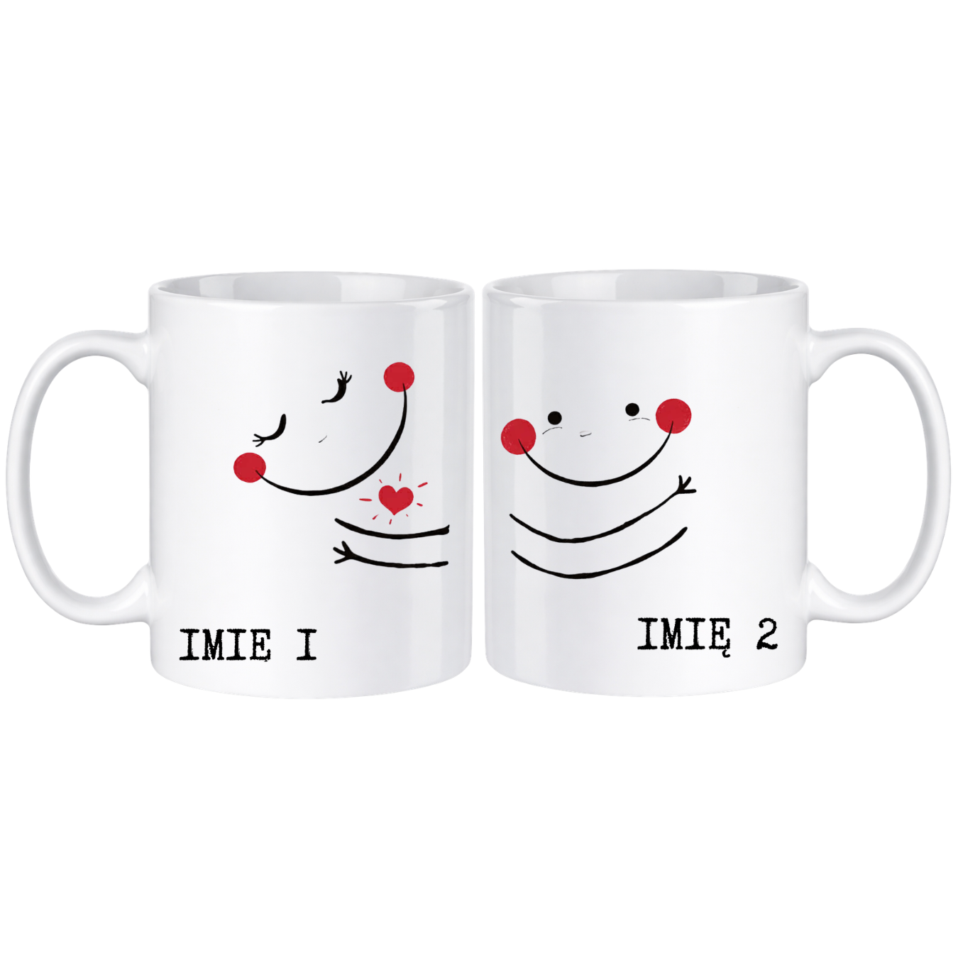 Zestaw kubków z imieniem "Buźki"