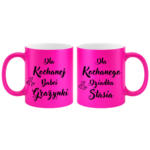 Zestaw kubków z imieniem "Dla kochanej babci, dziadka"