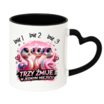 Kubek z dowolnymi imionami "Trzy żmije w jednym miejscu"