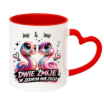 Kubek z dowolnymi imionami "Dwie żmije w jednym miejscu"