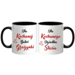 Zestaw kubków z imieniem "Dla kochanej babci, dziadka"