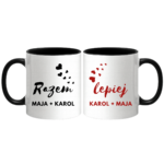 Zestaw kubków z imieniem "Razem lepiej"