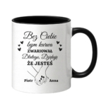 Kubek z dowolnymi imionami "Bez ciebie bym zwariował"