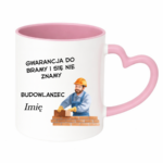 Kubek z dowolnym imieniem "Budowlaniec"
