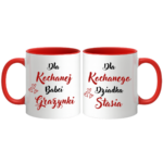 Zestaw kubków z imieniem "Dla kochanej babci, dziadka"