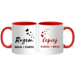 Zestaw kubków z imieniem "Razem lepiej"