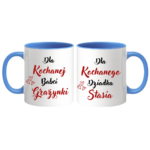 Zestaw kubków z imieniem "Dla kochanej babci, dziadka"