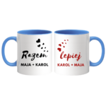Zestaw kubków z imieniem "Razem lepiej"