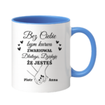 Kubek z dowolnymi imionami "Bez ciebie bym zwariował"