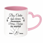 Kubek z dowolnymi imionami "Bez ciebie bym zwariował"
