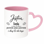 Kubek z dowolnym imieniem "Jestem jaka jestem"