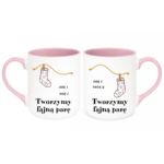 Zestaw kubków z imieniem "Tworzymy fajną parę"