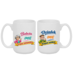 Zestaw kubków z imieniem "Babcia, dziadek"