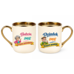 Zestaw kubków z imieniem "Babcia, dziadek"