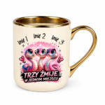 Kubek z dowolnymi imionami "Trzy żmije w jednym miejscu"