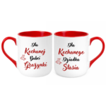 Zestaw kubków z imieniem "Dla kochanej babci, dziadka"