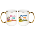 Zestaw kubków z imieniem "Babcia, dziadek"