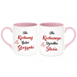 Zestaw kubków z imieniem "Dla kochanej babci, dziadka"