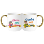 Zestaw kubków z imieniem "Babcia, dziadek"