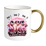 Kubek z dowolnymi imionami "Trzy żmije w jednym miejscu"