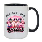 Kubek z dowolnymi imionami "Trzy żmije w jednym miejscu"