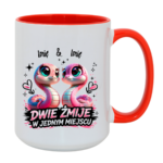 Kubek z dowolnymi imionami "Dwie żmije w jednym miejscu"