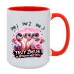 Kubek z dowolnymi imionami "Trzy żmije w jednym miejscu"