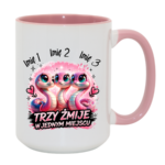 Kubek z dowolnymi imionami "Trzy żmije w jednym miejscu"