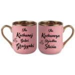Zestaw kubków z imieniem "Dla kochanej babci, dziadka"