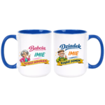 Zestaw kubków z imieniem "Babcia, dziadek"