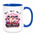 Kubek z dowolnymi imionami "Trzy żmije w jednym miejscu"