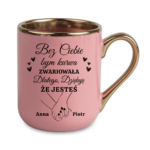 Kubek z dowolnym imieniem "Bez ciebie bym zwariowała"