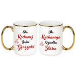Zestaw kubków z imieniem "Dla kochanej babci, dziadka"