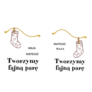 Zestaw kubków z imieniem "Tworzymy fajną parę"