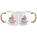 Kubek z dowolnymi imionami "Świąteczna kawka"