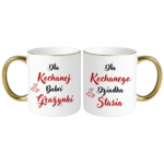 Zestaw kubków z imieniem "Dla kochanej babci, dziadka"