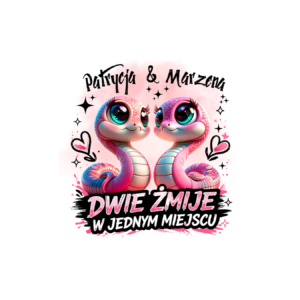 Kubek z dowolnymi imionami "Dwie żmije w jednym miejscu"