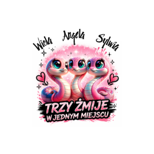 Kubek z dowolnymi imionami "Trzy żmije w jednym miejscu"