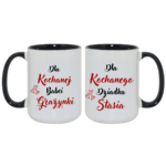 Zestaw kubków z imieniem "Dla kochanej babci, dziadka"