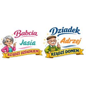 Zestaw kubków z imieniem "Babcia, dziadek"