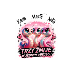 Kubek z dowolnymi imionami "Trzy żmije w jednym miejscu"