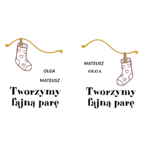 Zestaw kubków z imieniem "Tworzymy fajną parę"