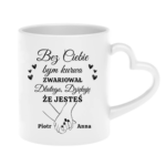 Kubek z dowolnymi imionami "Bez ciebie bym zwariował"