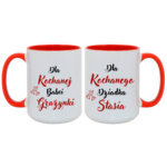 Zestaw kubków z imieniem "Dla kochanej babci, dziadka"