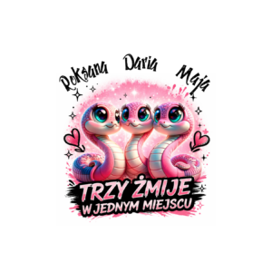 Kubek z dowolnymi imionami "Trzy żmije w jednym miejscu"